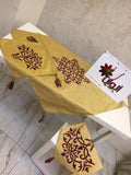 طقم وسط بوليسلك ذهبي و خمري