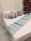 رنر سرير ازرق مخطط