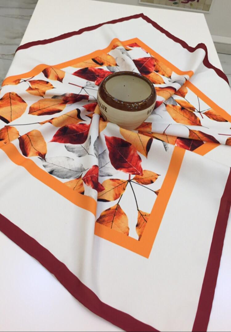 شرشف وسط بوليستر خريف برتقالي